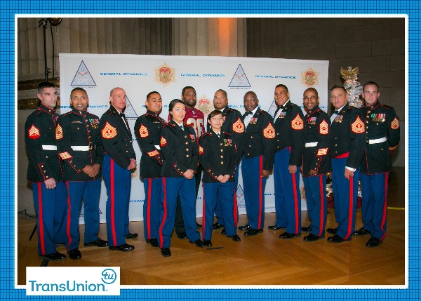 U.S. Marines representing Toys for Tots attend the December gala.