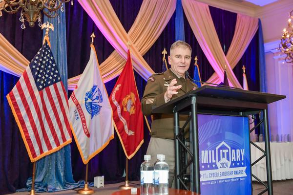 Lt. Gen. William J. Hartman, USA, deputy commander, U.S. Cyber Command, delivers the keynote address in May.