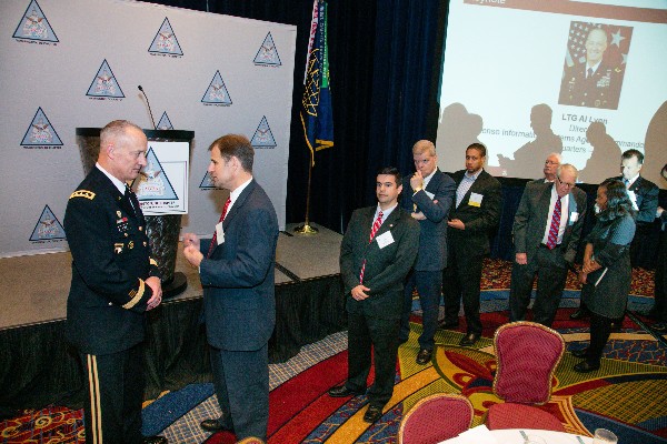 Gen. Lynn interacts with audience members at the November chapter event.