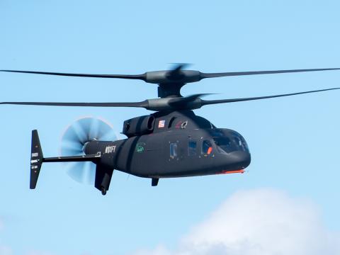 The U.S. Army chose the Boeing-Sikorsky SB-1 Defiant, along with the Bell V-280 Valor, as a possible Future Vertical Lift helicopter. The service is exploring conformal antennas to fit the shape of Army vehicles, enhance its use of spectrum and ultimately allow for greater mobility. Credit: U.S. Army photo by Sgt. Dana Clarke