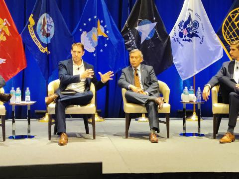 Digital transformation panelists discuss the Navy's innovation at the AFCEA NOVA Chapter Naval IT Day. Credit: Diego Laje
