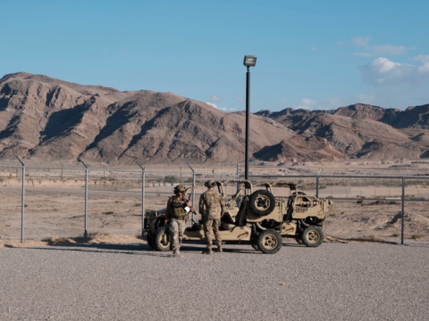 The U.S. Air Force has embedded as special team at Nellis Air Force Base, Neveda, to get a first-hand look at command and control solutions. The team, working with leaders from the base’s Shadow Operations Center-Nellis, will examine capabilities in the operational environment. Pictured: The Agile Control Integration Team demonstrates a mobile C2 capability in 2022. Credit: Shelton Keel, 505th Command and Control Wing