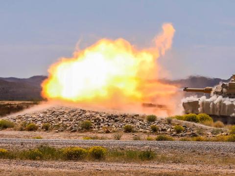 M1A2 Abrams battle tank during a training exercise at McGregor Range Complex, New Mexico in June 2023. Credit: Sgt. Raquel Birk, U.S. Army.