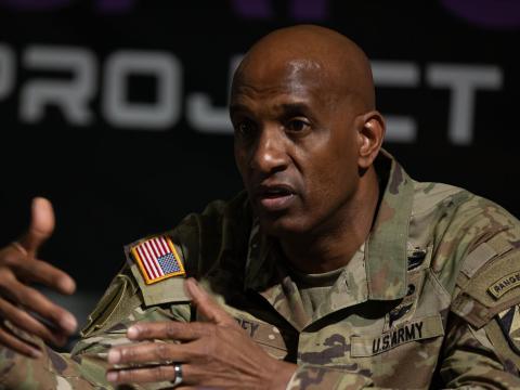 Lt. Gen. Jeth Rey, deputy chief of staff, G-6, U.S. Army, has completed a 100-day assessment of C4 capabilities and established five modernization focus areas as a result. U.S. Army photo by Spc. Samarion Hicks