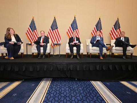 Leaders talk about the importance of U.S. partnerships in times of conflict at the 2025 Intelligence & National Security Summit. Credit: Herman Farrer Photography