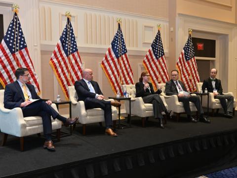 Panelists discuss technological advancements in AI at the 2025 Intelligence & National Security Conference, National Harbor, Maryland. Credit: Herman Farrer Photography
