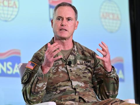 Maj. Gen. Keith Phillips speaks at 2025 Intelligence & National Security Summit in National Harbor, Maryland. Credit: Herman Farrer Photography 