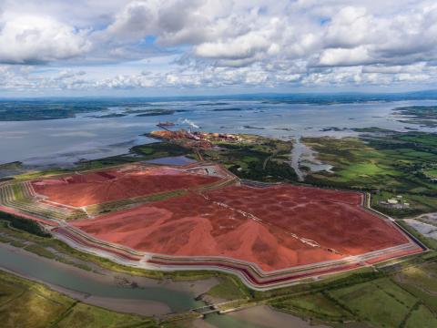 Aughinish Alumina Refinery in Foynes, Ireland on August 29, 2018. ElementUSA will separate and extract gallium and scandium from mineral-rich bauxite residue, a byproduct of the alumina refining process. Credit: Gabriel Cassan-stock.adobe.com