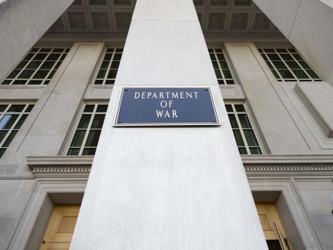 The Department of War plaque at the Pentagon. Photo by U.S. Air Force Staff Sgt. Madelyn Keech.
