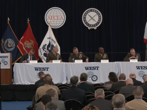 U.S. Marine Corps leaders speak at WEST 2026.