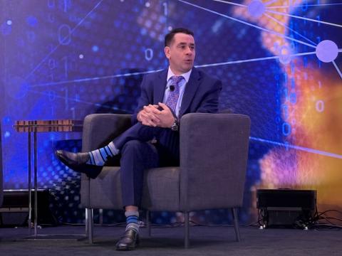 Leonel Garciga, then-chief information officer for the Department of the Army, speaks at AFCEA NOVA Army IT Day 2026, held in McLean, Virginia.