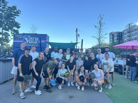 Twelve teams of two participated in AFCEA International's first pickleball tournament fundraiser.