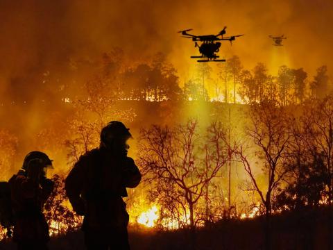 In its drone research for first responders, the Public Safety Communications Research Division is taking measurements around radio frequency signals between unmanned aerial vehicles and operators, and potentially in the future, with other drones or even swarms. Then they are creating models and data sets to advance understanding of how the drones would be able to operate when out of sight, in events such as forest fires. Credit: toa555-stock.adobe.com
