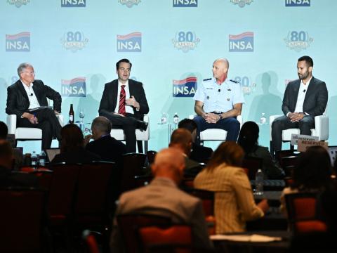 Intelligence experts explain the extent to which artificial intelligence tools are necessary for the future of defense capabilities at the Intelligence & National Security Summit on August 27, 2026. Credit: Herman Farrer Photography