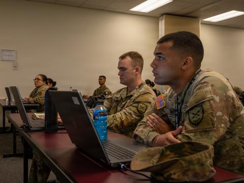Indiana Army National Guardsmen attend the Cybersecurity Incident Response Handler Course during Cyber Shield 2026 at the Professional Education Center in Little Rock, Arkansas, on July 13, 2026. Credit: Staff Sgt. Jason Archer