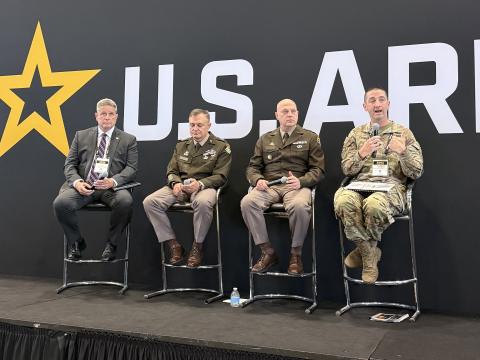 Col. Craig Cotner, director of the fires transformation integration directorate of the U.S. Army Fires Center of Excellence, speaks at the 2026 Association of the U.S. Army’s Annual Meeting and Exposition on October 13, 2026.