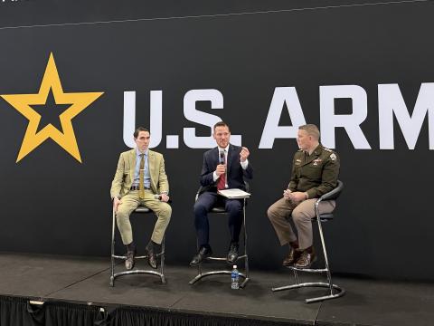 Brandon Pugh, principal cyber advisor to the secretary of the Army, speaks at the 2026 Association of the U.S. Army’s Annual Meeting and Exposition.