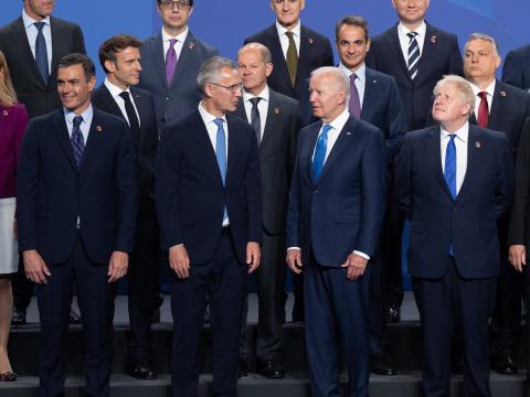 NATO heads of government pose for a group photograph at its summit on June 29 in Madrid, Spain; by the next time they meet Sweden and Finland are expected to join as full members of the alliance. Credit: NATO