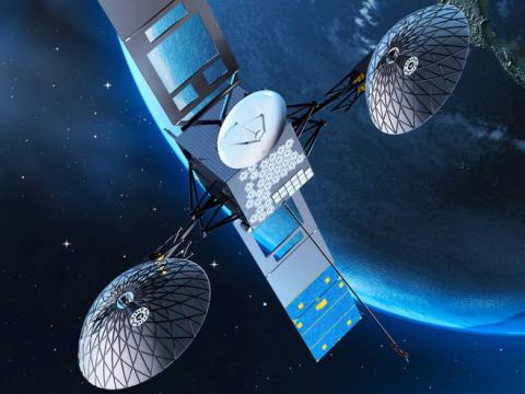 NASA is seeking to replace its NASA Tracking and Data Relay Satellite (TDRS) communications system, shown in a NASA illustration. The administration is pursuing two demonstrations with six commercial satellite communication providers to start to examine how the industry can support future near-Earth communication mission requirements. Credit: NASA