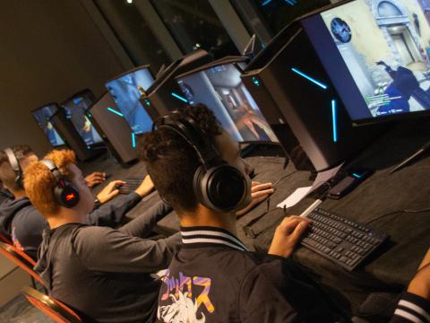 Competitors battle it out during the Montgomery Chapter’s Counter-Strike: Global Offensive E-sports.