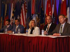 A panel of PEOs discusses the Army network at TechNet Augusta. Credit: Michael Carpenter