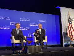 At the Billington Cybersecurity Summit on September 8, the director of the Central Intelligence Agency, William Burns (r), sitting with moderator David Appel, vice president of U.S. National Security at Amazon Web Services, discusses, among other topics, Russia’s mistaken assumptions about the United States and its allies regarding Russia’s war against Ukraine.