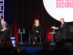 Panelists discuss the war between Russia and Ukraine during a session at the 2022 Intelligence & National Security Summit. Credit: Herman Farrer