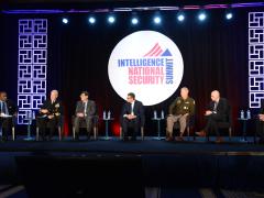 Panelists discuss Russia during a session at the 2022 Intelligence & National Security Summit. Credit: Herman Farrer