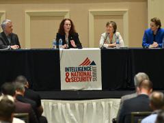 Panelists discuss the technology futures during a session at the 2022 Intelligence & National Security Summit. Credit: Herman Farrer