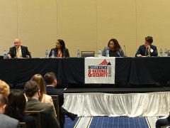 Panelists discuss the China and its impact on the supply chain during a session at the 2022 Intelligence & National Security Summit. Credit: Herman Farrer 