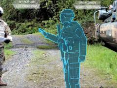 A Stryker vehicle commander interacts in real time with a soldier avatar. Credit: U.S. Army
