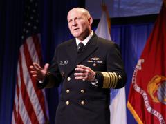 Adm. Michael Gilday, chief of naval operations, delivers a keynote address at WEST 2023 in San Diego. Credit: Michael Carpenter
