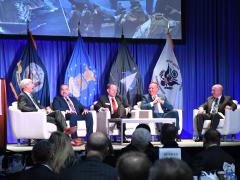 An industry panel discusses acquisition at WEST 2023 in San Diego. Credit: Jesse Karras