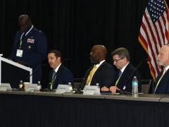 Panelists at TechNet Cyber 2023 discuss the impact of artificial intelligence on cybersecurity. Credit: Michael Carpenter