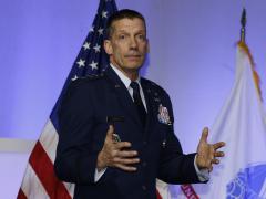 Lt. Gen. Robert J. Skinner, USAF, DISA director and commander of the JFHQ-DODIN, addresses the audience at TechNet Cyber 2023. Credit: Michael Carpenter