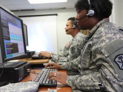 Soldiers with U.S. Army Cyber Command's 780th Military Intelligence Brigade take part in network defense training. The revamping of military occupation specialities for cyber, along with the training has improved its warfighting. Credit: U.S. Army