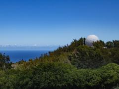 A radome sits atop the Waianae Mountain Range at Kaena Point Space Force Station, Hawaii, in September 2022. Having a dedicated Space Force component now at the U.S. Indo-Pacific Command means space-based capabilities will be brought to the commander, Adm. John Aquilino, USN, and integrated into joint warfighting. U.S. Space Force photo by Senior Airman Brooke Wise