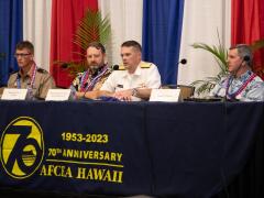 Intelligence officials discuss threats, challenges and opportunities in the Indo-Pacific region during a panel discussion at TechNet Indo-Pacific. Credit: Artistic Mindz Photography