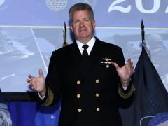 Adm. Samuel Paparo, U.S. Pacific Fleet commander, addresses WEST 2024. Credit: Michael Carpenter/Jesse Karras