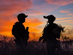 Marines stand by after conducting a simulated force-on-force exercise at Marine Corps Auxiliary Landing Field, Bogue, North Carolina, December 6, 2023. While big data is big data and artificial intelligence systems are important, small data can be helpful at the tactical edge. Credit: Marine Lance Cpl. Eric Dmochowski