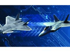 Some experts suspect the People’s Republic of China stole F-22 data to build its J-20 fighter jet. The National Security Agency’s Cybersecurity Collaboration Center helps protect defense industrial base data.  This image combines an Air Force photo of the F-22 by Tech Sgt. David Salanitri with a Wikimedia Commons image submitted by contributor N509FZ, and circuitry from Shutterstock/vs148.