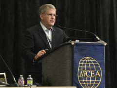 Randy Resnick, senior advisor, Zero Trust Portfolio Management Office, DoD, speaks at AFCEA's TechNet Cyber in Baltimore.