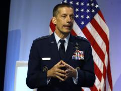 DISA Director Lt. Gen. Robert J. Skinner, USA, addresses the audience at TechNet Cyber 2024 in Baltimore.