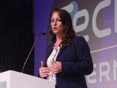 Jennifer Upton, director of acquisition, NATO Communication and Information Agency, speaks at TechNet International.