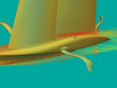Check out this cool simulation! Andrew Bloxom creates computer models to show how the boat moves through air and water.