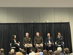 Jennifer Swanson, deputy assistant secretary of the Army for data, engineering and software, speaks at the Association of the U.S. Army's Annual Meeting & Exposition on October 16, 2024.