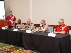 A panel at TechNet Indo-Pacific 2024 discusses overcoming hurdles to information sharing. Credit: Tony Grillo