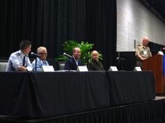 The "C4 Modernization and Transformation in the Indo-Pacific Theater” panel addresses the audience on October 22, 2024, at TechNet Indo-Pacific. Credit: Tony Grillo