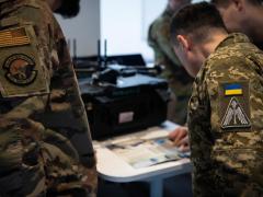 The next-generation drones appear at the Ramstein Air Base, Germany, where warfighters discuss education and training. Credit: Airman 1st Class Jared Lovett, U.S. Air Force