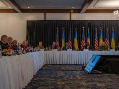 U.S. Secretary of Defense Lloyd Austin III attends a Ukraine Defense Contact Group meeting at Ramstein Air Base, Germany, September 6, 2024. U.S. Air Force photo by Airman 1st Class Eve Daugherty